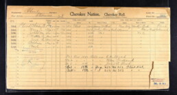 Dawes census card for Charles C. Cloud, Mary J. Cloud, and children