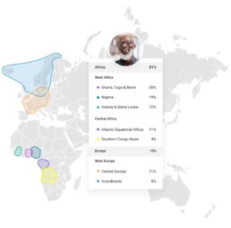 FamilyTreeDNA myOrigins Map