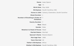Isaac Spann genealogical information