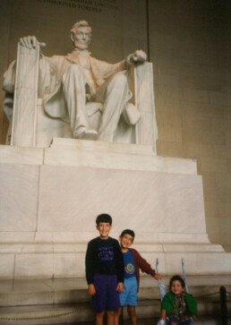 From right: my sister, my brother, and myself at the Lincoln Memorial. Circa 1995.