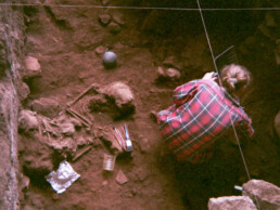 The Shum Laka rock shelter in Cameroon, where the remains of two 8,000-year-old boys were discovered in 1994. Scientists recently recovered ancient DNA from the two individuals and from another pair of children buried 5,000 years later. Credit: Isabelle Ribot