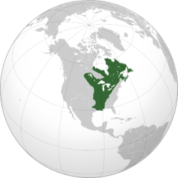Map of New France in Eastern Canada - 17th Century A New French Colony in Canada Becomes Home to French Catholic Settlers