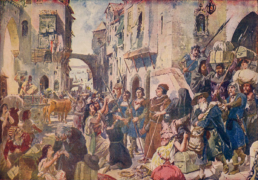 The expulsion of the Jews, in watercolor by Roque Gameiro