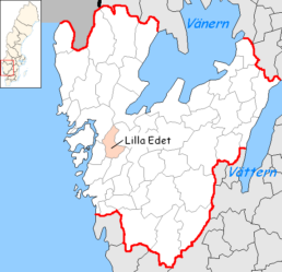 Map of Lilla Edet in Sweden