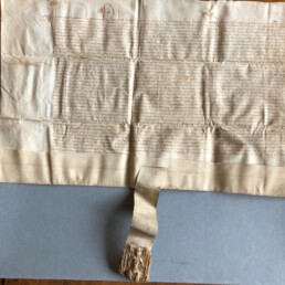 Grant By James IV. To The Landholders In The Island Of Bute, Dated 16th August, 1506 with full view of wax seal (Credit: The Mount Stuart Archive, Isle of Bute, Scotland)