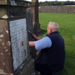 Mr. Duncan at Kingarth, Isle of Bute in the graveyard