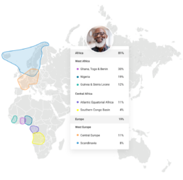 FamilyTreeDNA myOrigins map