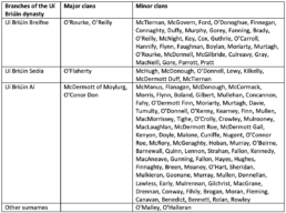 Surnames of the Uí Briúin dynasty