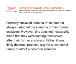 formerly-enslaved person surnames
