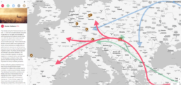 Map of the three waves of migration into the European continent